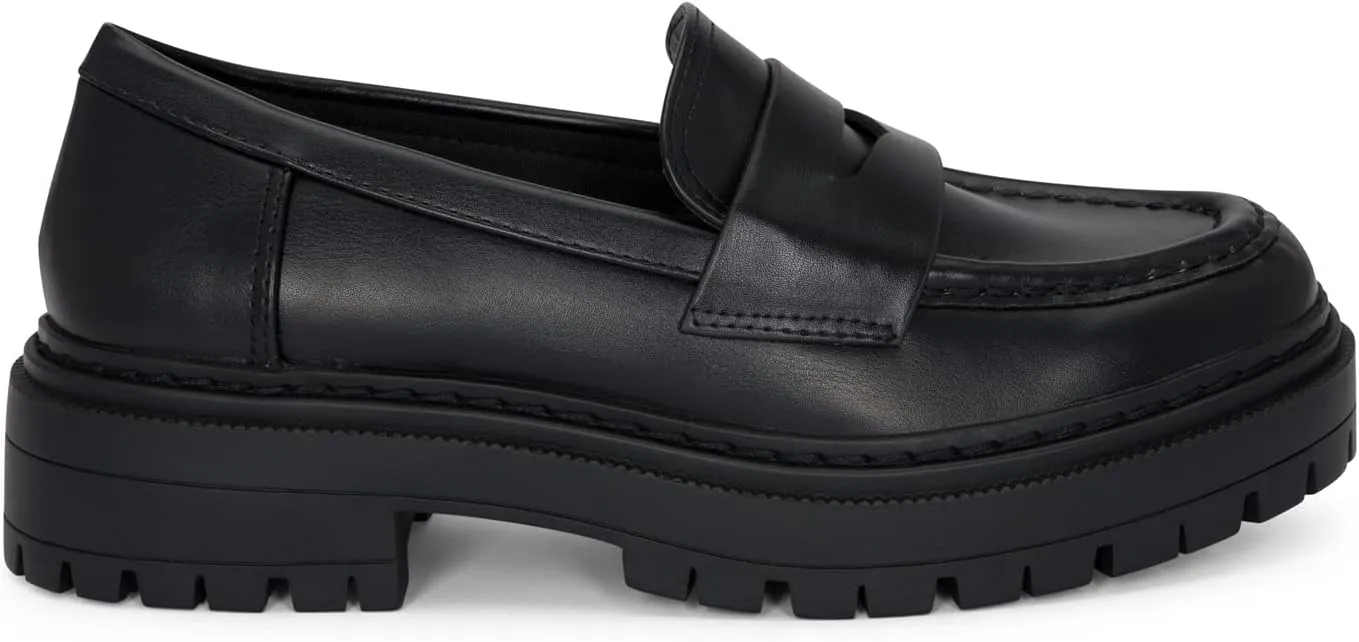 STYLISH S Skye - Women's Lug Sole Slip On Low Heel Platform Penny Loafers