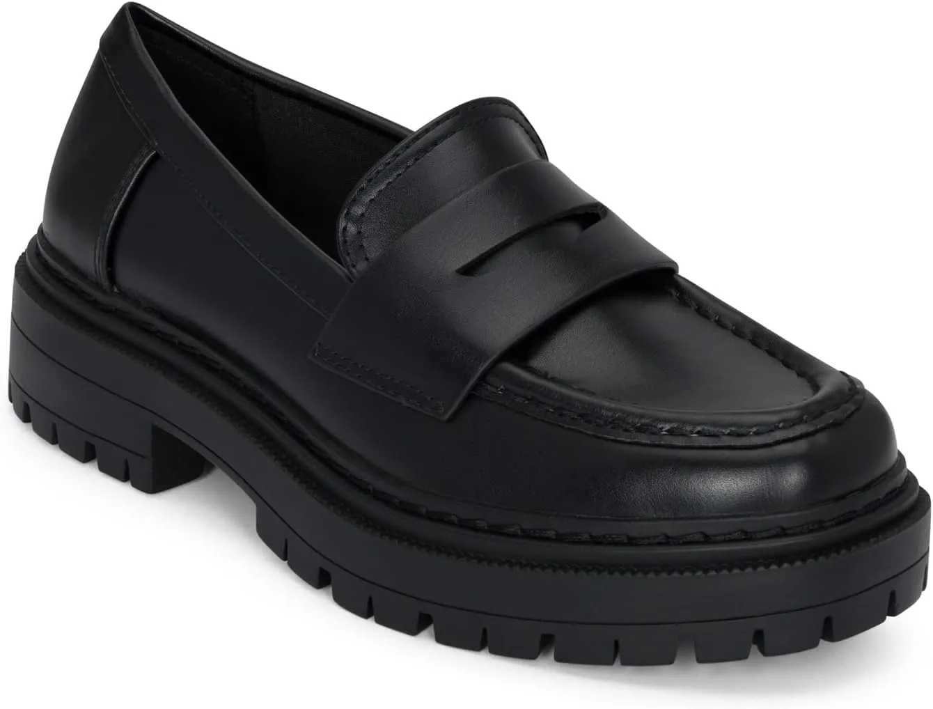 STYLISH S Skye - Women's Lug Sole Slip On Low Heel Platform Penny Loafers