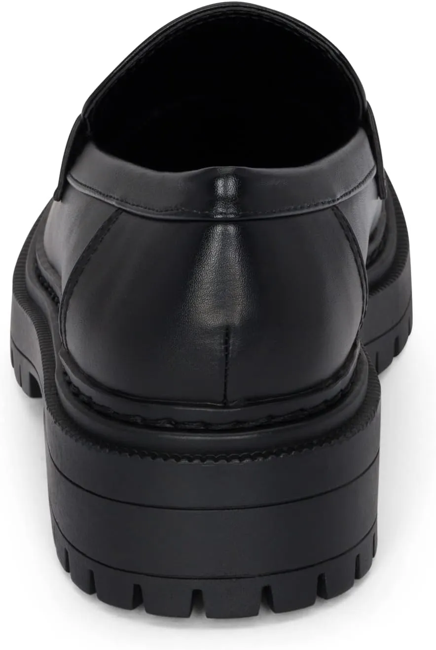 STYLISH S Skye - Women's Lug Sole Slip On Low Heel Platform Penny Loafers