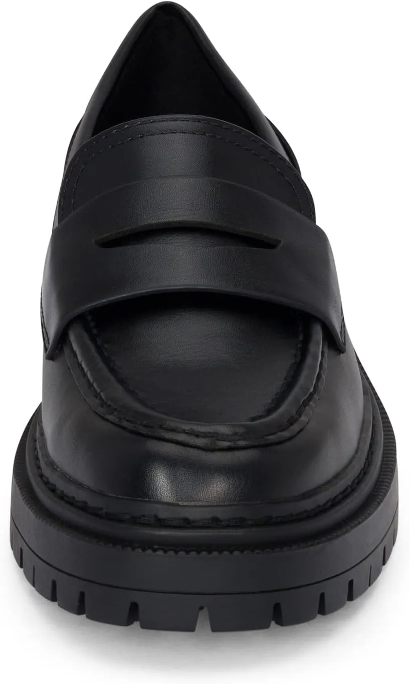 STYLISH S Skye - Women's Lug Sole Slip On Low Heel Platform Penny Loafers