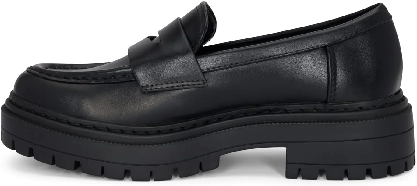 STYLISH S Skye - Women's Lug Sole Slip On Low Heel Platform Penny Loafers