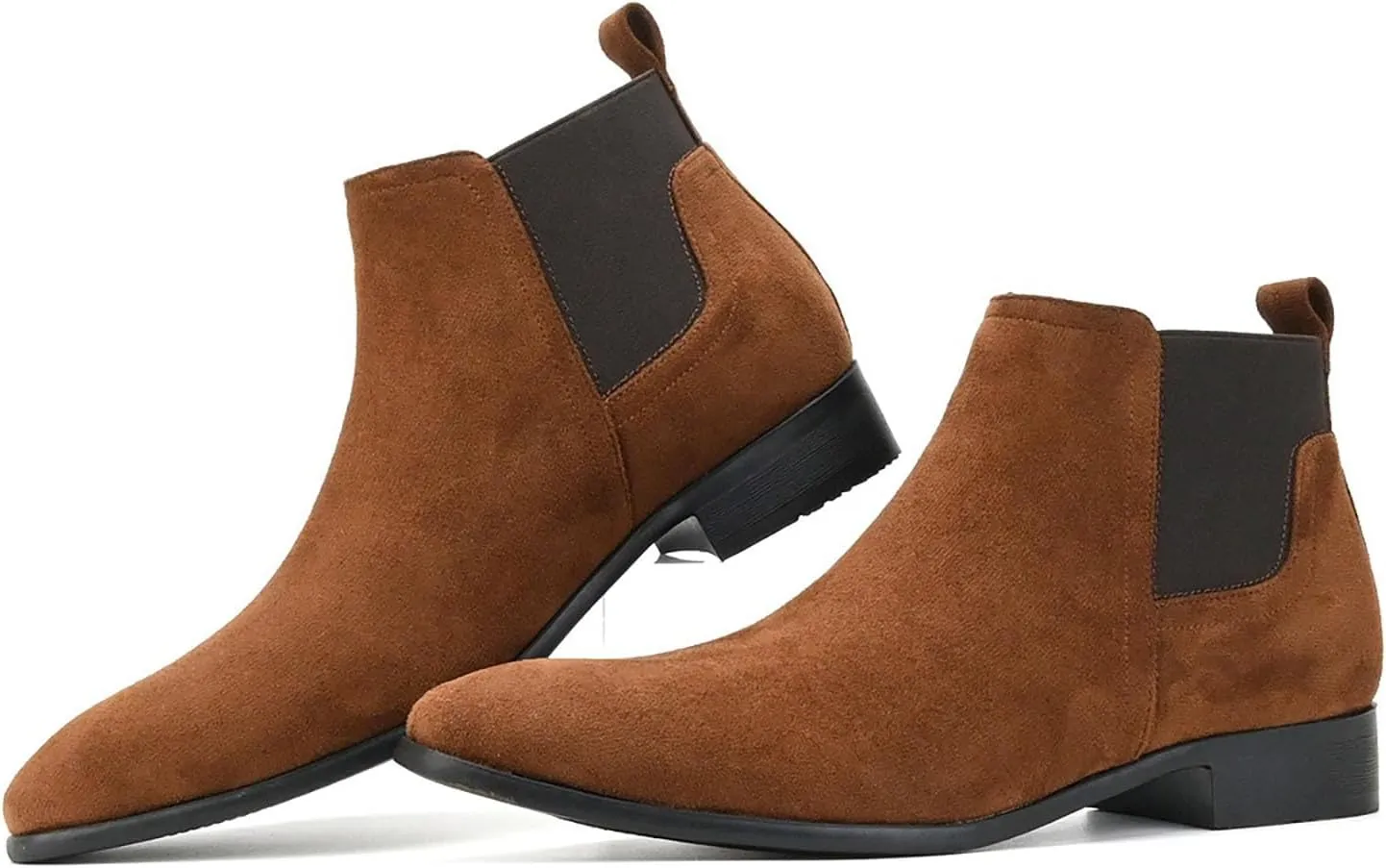 Suede Boots Men Classic Elastic Dress Boots Casual Men's Chelsea Ankle Boots