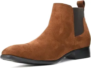 Suede Boots Men Classic Elastic Dress Boots Casual Men's Chelsea Ankle Boots