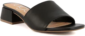 Sugar Women's Slip-On Block Heel Sandals – Square Toe Dress Mules with Low Heel – Comfortable Slide Shoes for Casual or Work Outfits