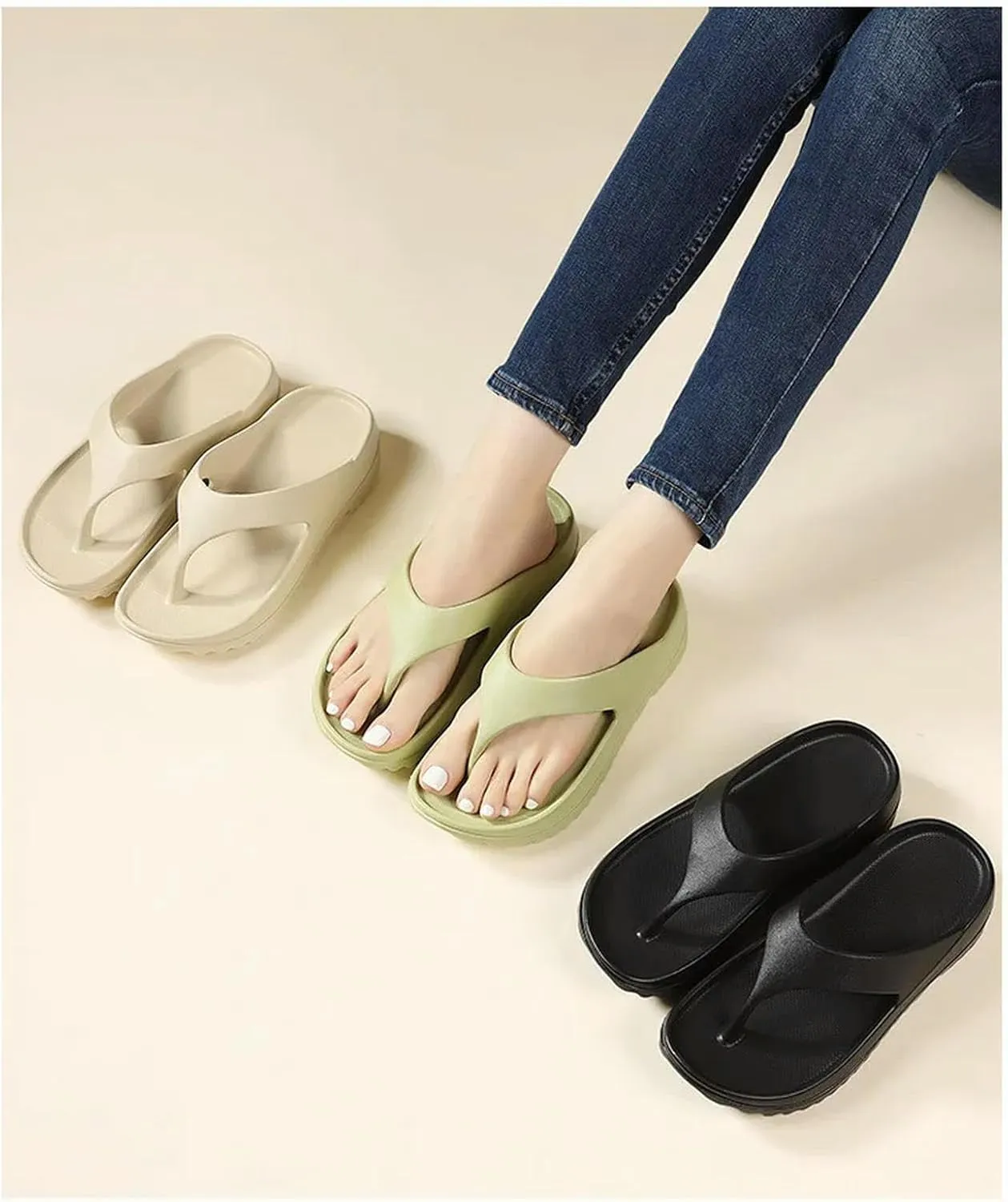 Summer Fashion Flip Flops Thick Soles Beach Sandals Comfort Outdoor Eva Slippers Lafy Home Slides