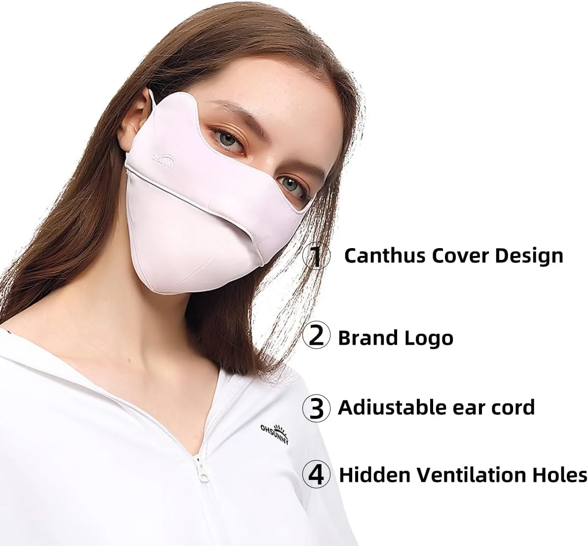 Sun Protection Face Cover UPF 50  Anti-UV Women Summer Mask Cooling Breathable Face Covering SLF5M040T