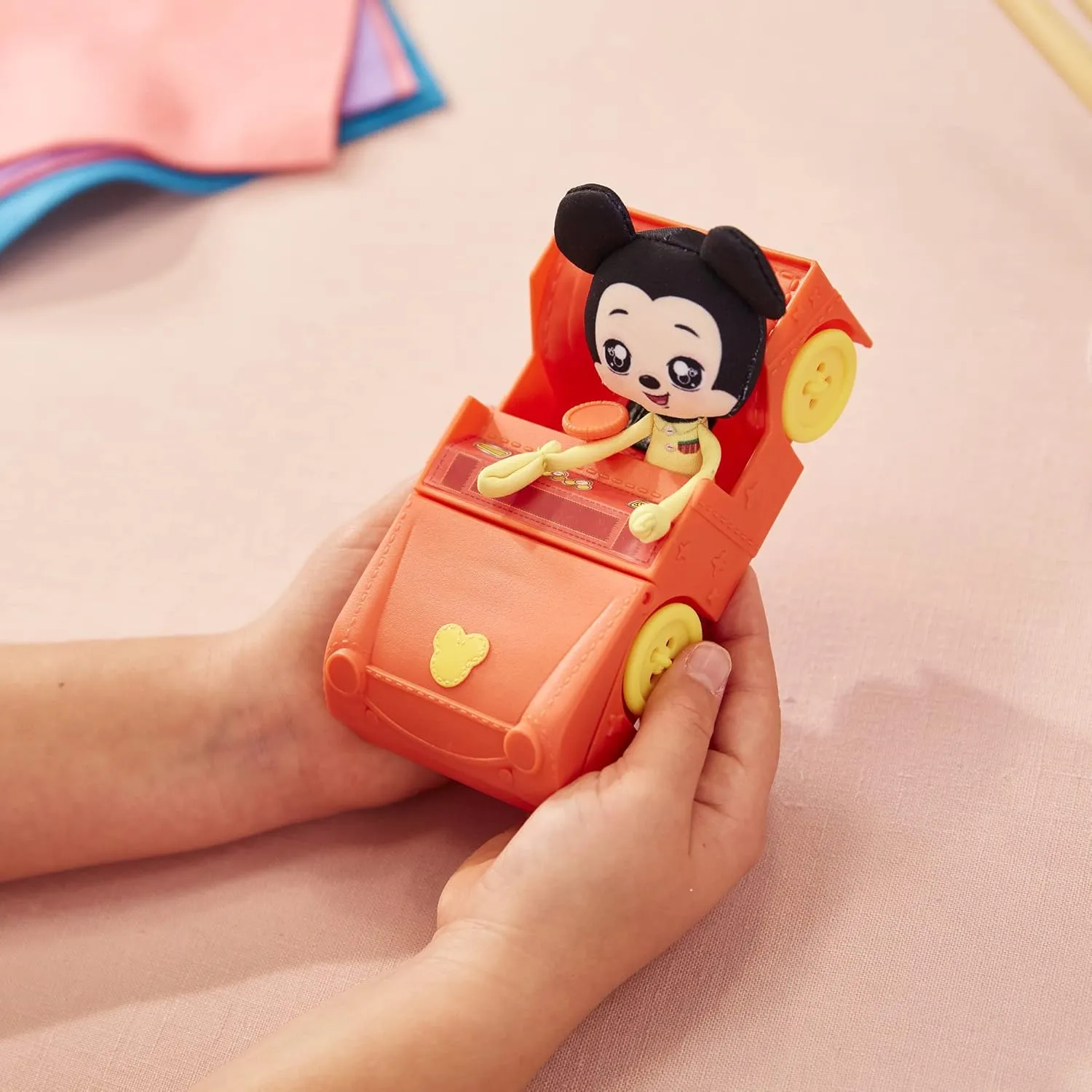 SWEET SEAMS 6" Soft Rag Doll Amazon Exclusive Bundle Pack – 2pc Toy | Classic Minnie Mouse Doll and Bedtime Playset Plus Classic Mickey Mouse and Car Playset