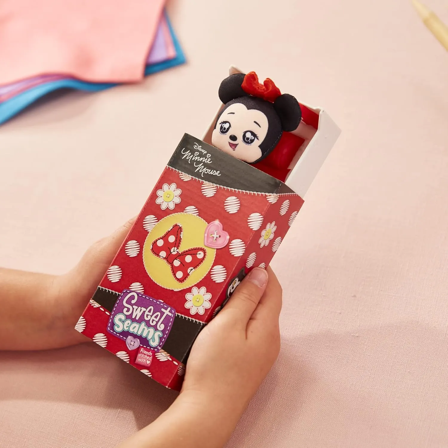 SWEET SEAMS 6" Soft Rag Doll Amazon Exclusive Bundle Pack – 2pc Toy | Classic Minnie Mouse Doll and Bedtime Playset Plus Classic Mickey Mouse and Car Playset