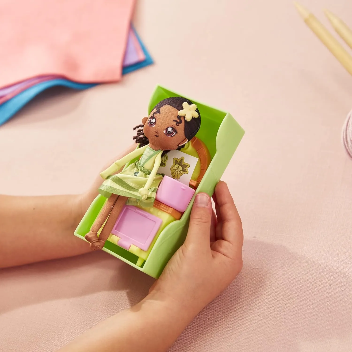 Sweet Seams 6" Soft Rag Doll Bundle Pack – 2pc Toy | The Little Mermaid Ariel Doll and Vanity Playset, The Princess and The Frog Tiana Doll & Kitchen Playset