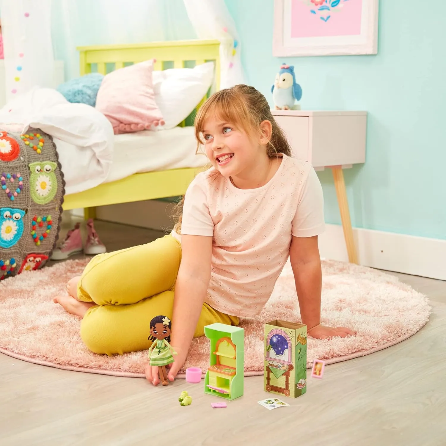 Sweet Seams 6" Soft Rag Doll Bundle Pack – 2pc Toy | The Little Mermaid Ariel Doll and Vanity Playset, The Princess and The Frog Tiana Doll & Kitchen Playset