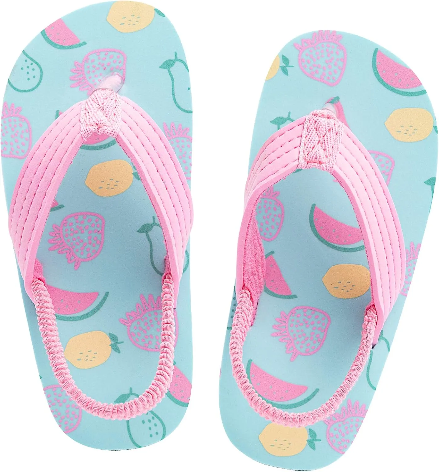 techcity Toddler Boys Girls Flip Flops Kids Unicorn Dinosaur Sandals Beach Pool Water Shoes with Back Strap