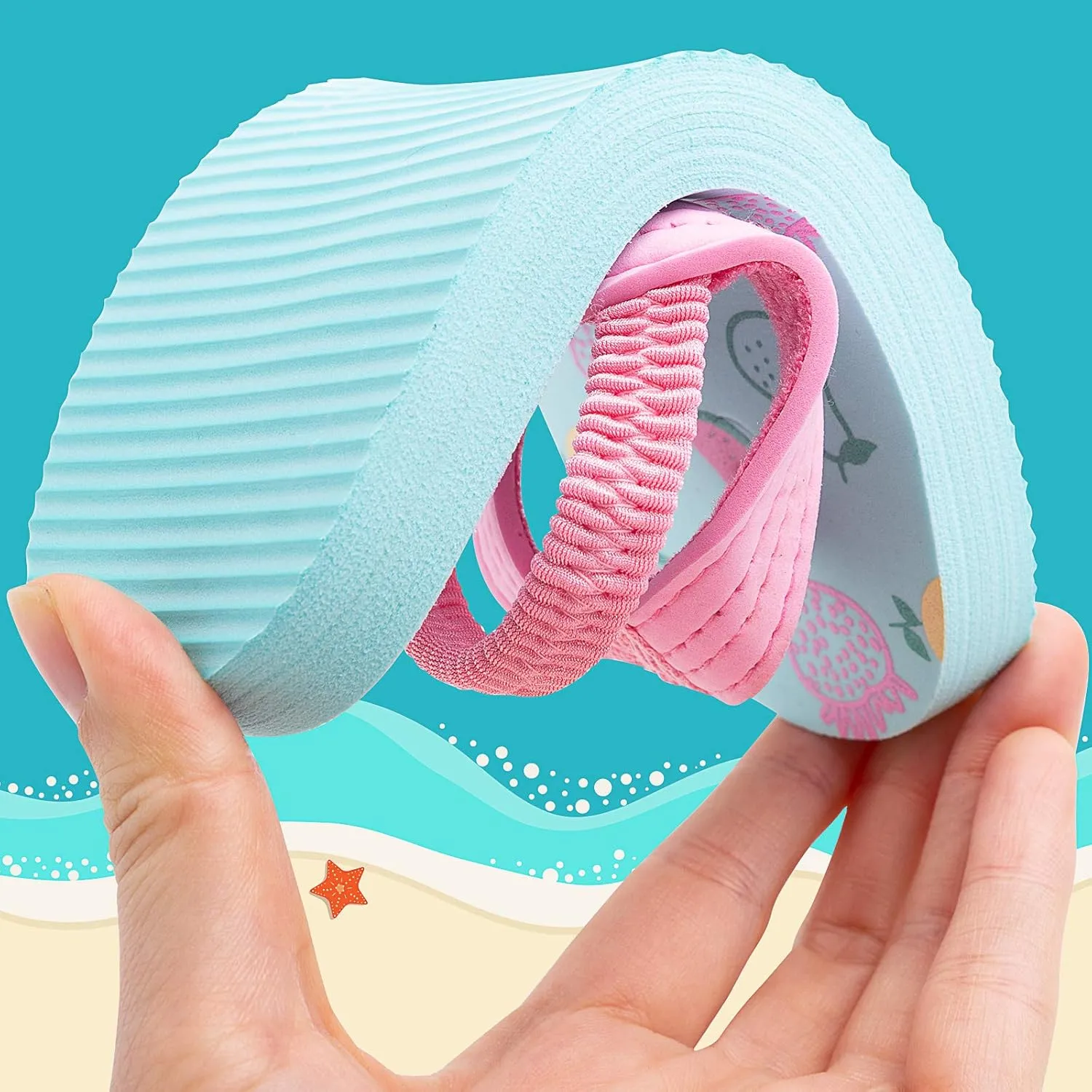 techcity Toddler Boys Girls Flip Flops Kids Unicorn Dinosaur Sandals Beach Pool Water Shoes with Back Strap