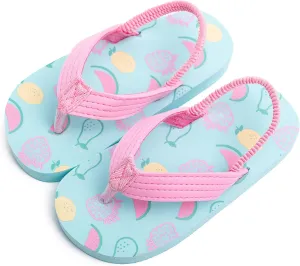 techcity Toddler Boys Girls Flip Flops Kids Unicorn Dinosaur Sandals Beach Pool Water Shoes with Back Strap