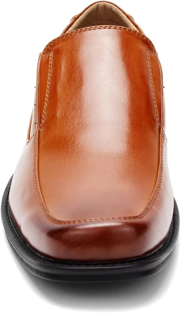Temeshu Men's Slip-On Loafers Formal Dress Shoes Square Toe Modern Bussiness Oxford Shoes DS10