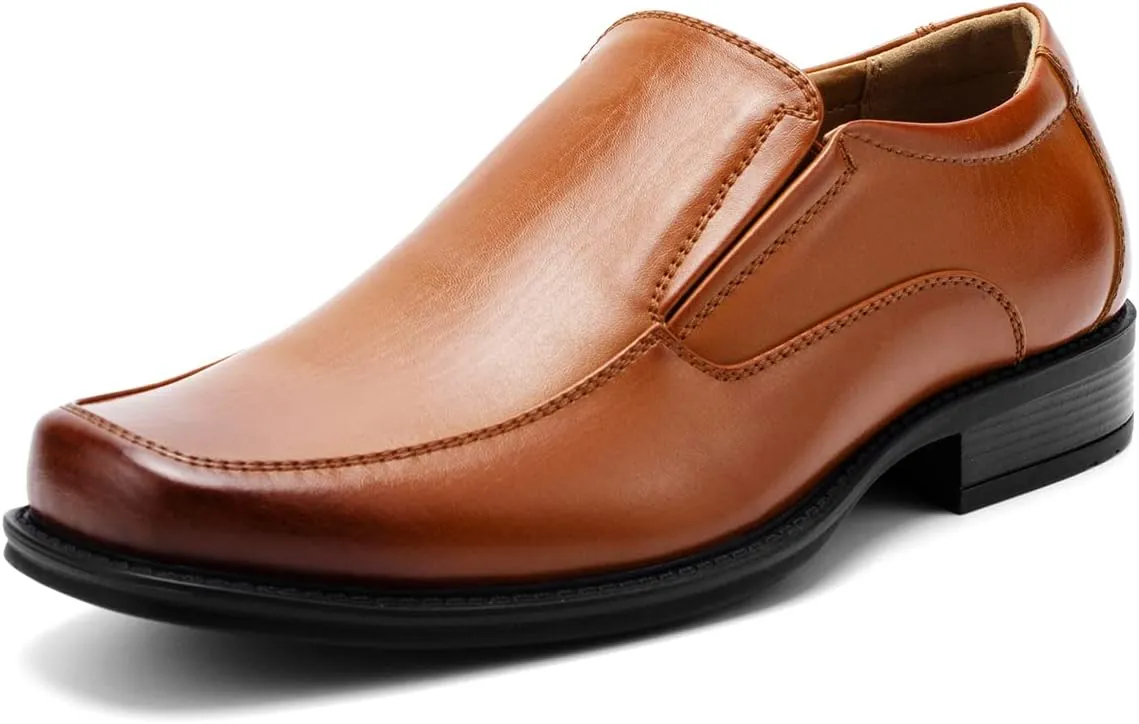 Temeshu Men's Slip-On Loafers Formal Dress Shoes Square Toe Modern Bussiness Oxford Shoes DS10