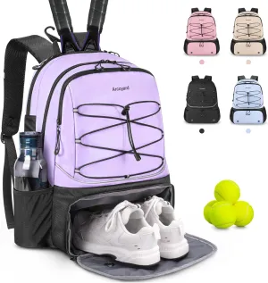 Tennis Bag Holds 2 Rackets, Professional Tennis Bags for Women, Tennis Backpack with Ventilated Shoe Compartment