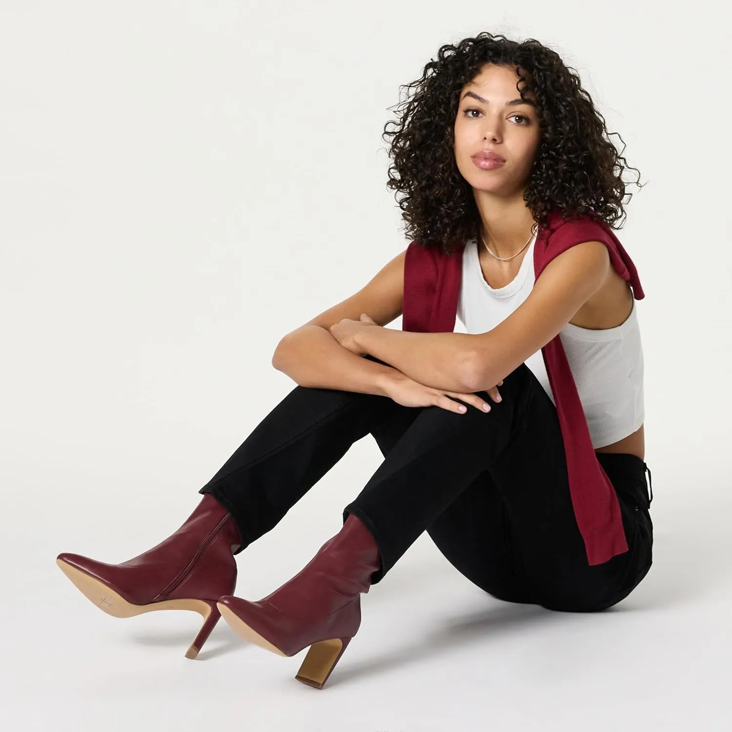 The Drop Women's Jane High Heel Pull-on Sock Boot