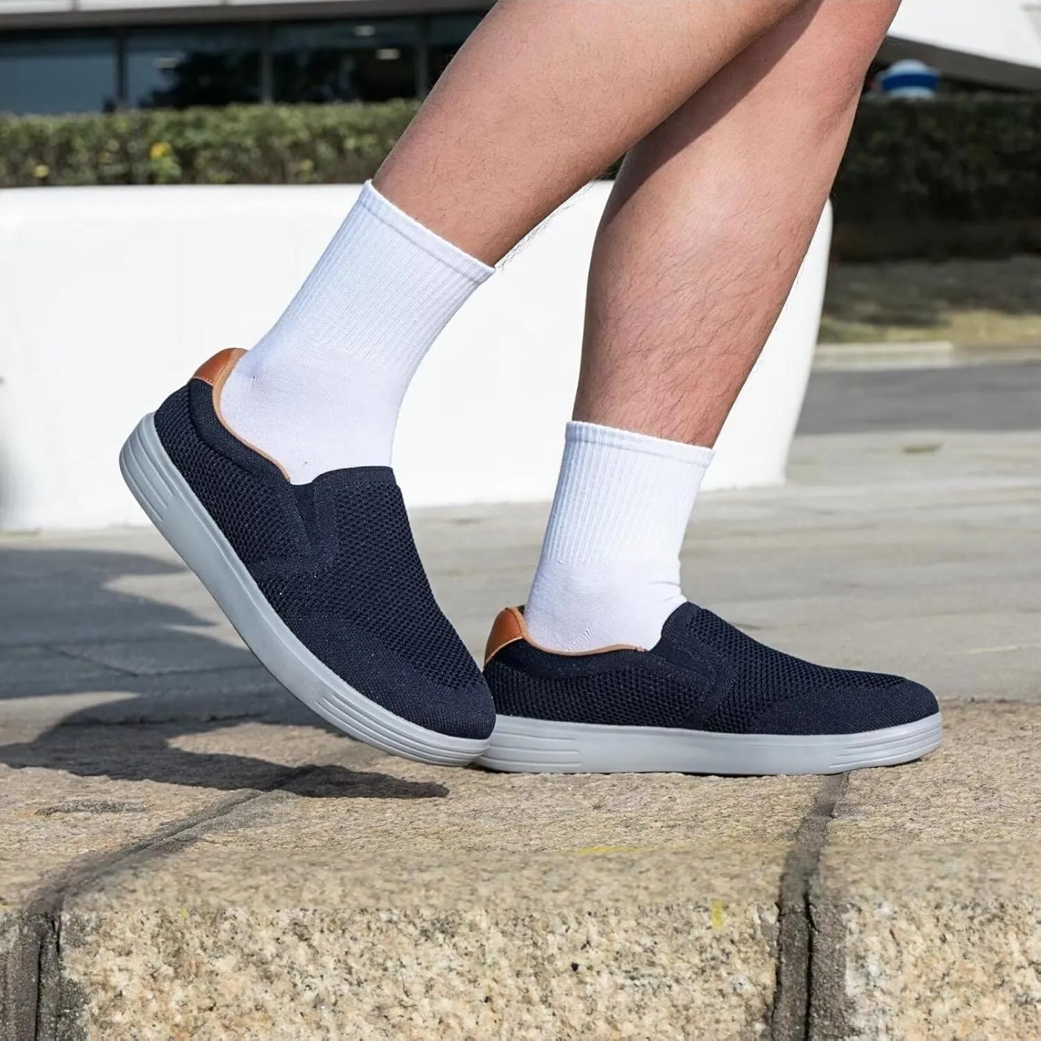 TIOSEBON Men's Mesh Slip on Walking Shoes-Comfortable Drving Loafer Fashion Sneaker