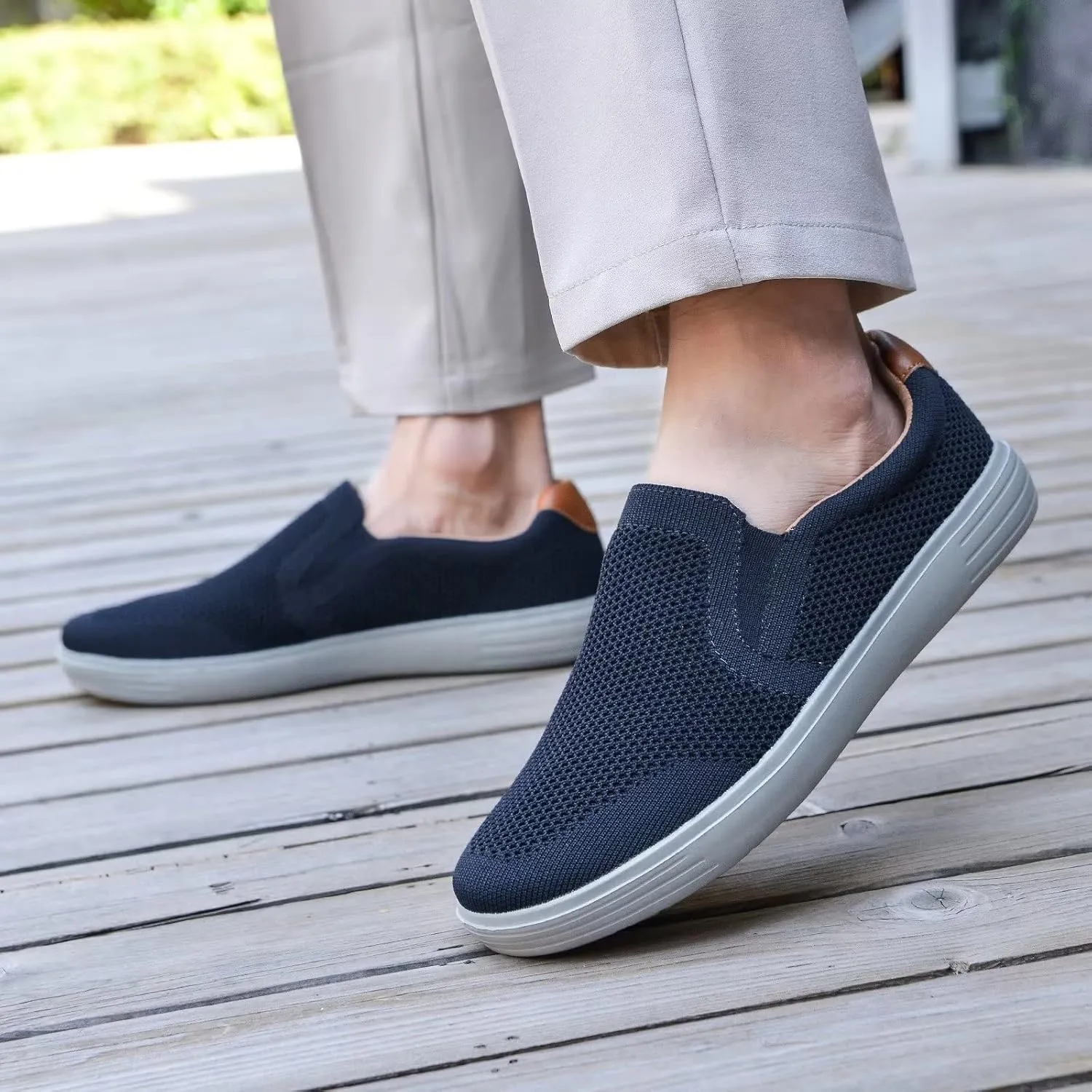 TIOSEBON Men's Mesh Slip on Walking Shoes-Comfortable Drving Loafer Fashion Sneaker