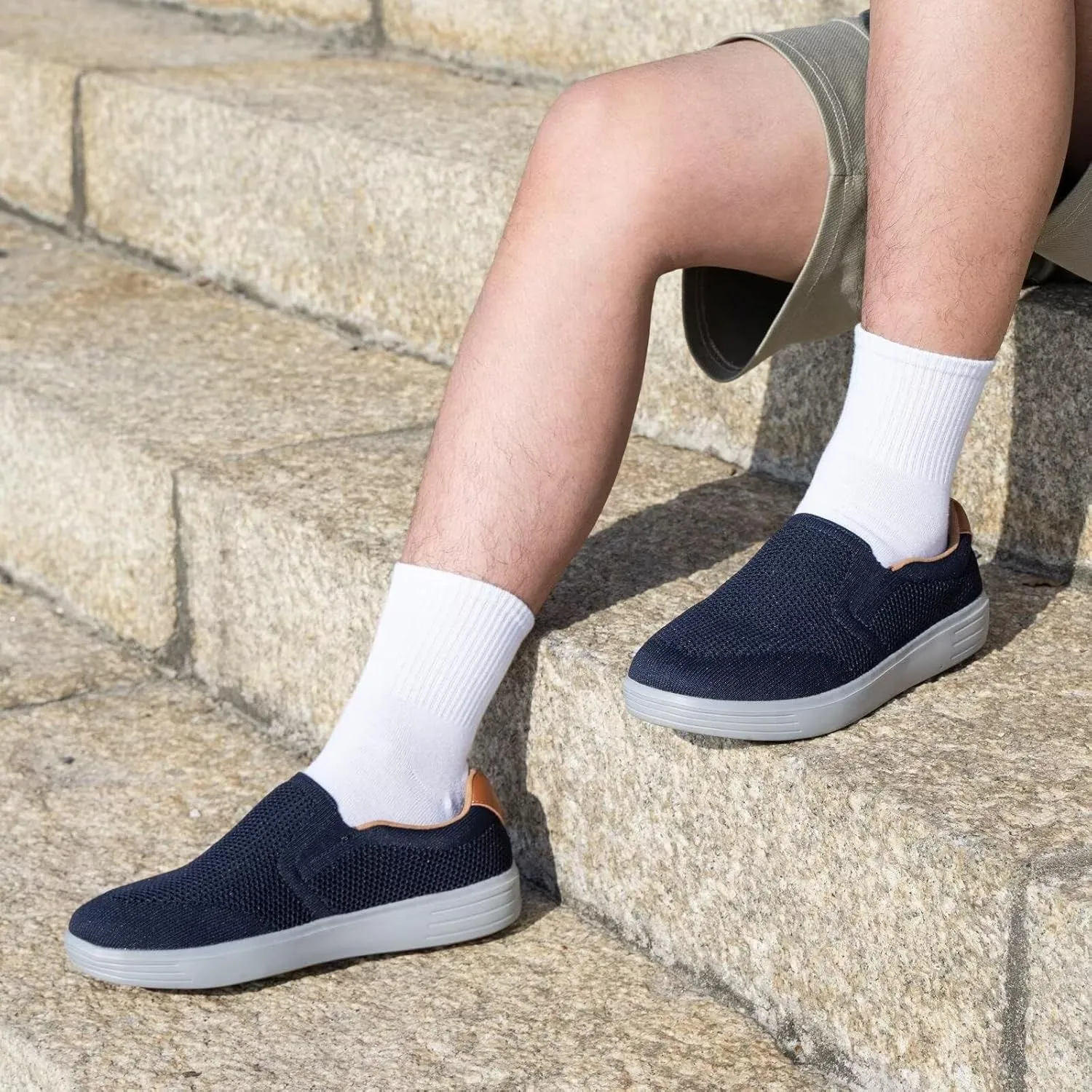 TIOSEBON Men's Mesh Slip on Walking Shoes-Comfortable Drving Loafer Fashion Sneaker