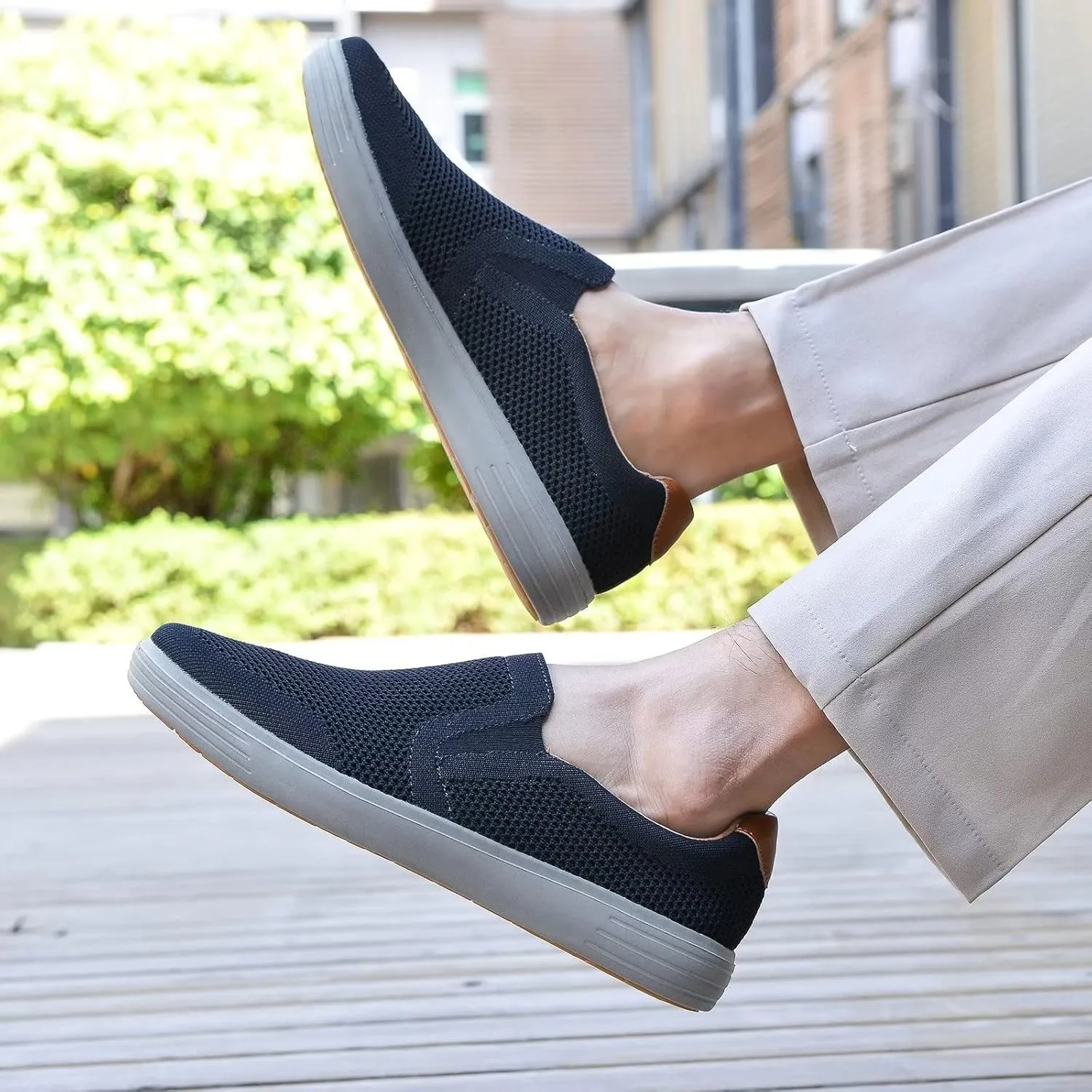 TIOSEBON Men's Mesh Slip on Walking Shoes-Comfortable Drving Loafer Fashion Sneaker