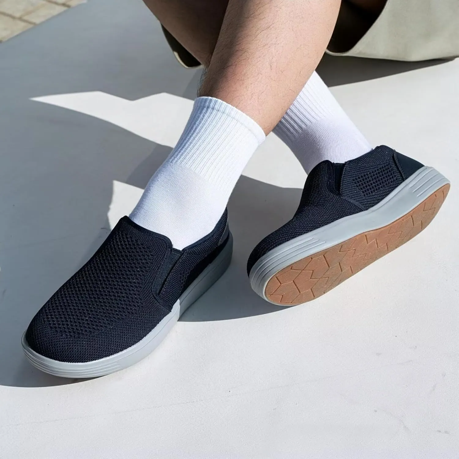 TIOSEBON Men's Mesh Slip on Walking Shoes-Comfortable Drving Loafer Fashion Sneaker