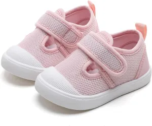 Toddler Girls Boys Shoes Kids Canvas Sneakers with Cartoon Print Adjustable Strap