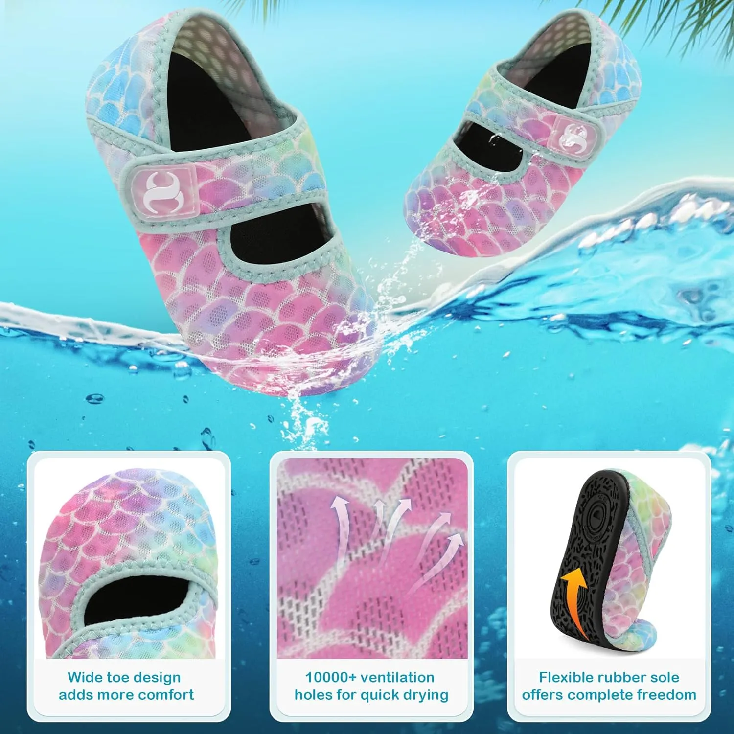 Toddler Water Shoes Baby Boy Girl Beach Swim Shoes Quick Dry Barefoot Socks Shoes Summer Slide Sandals