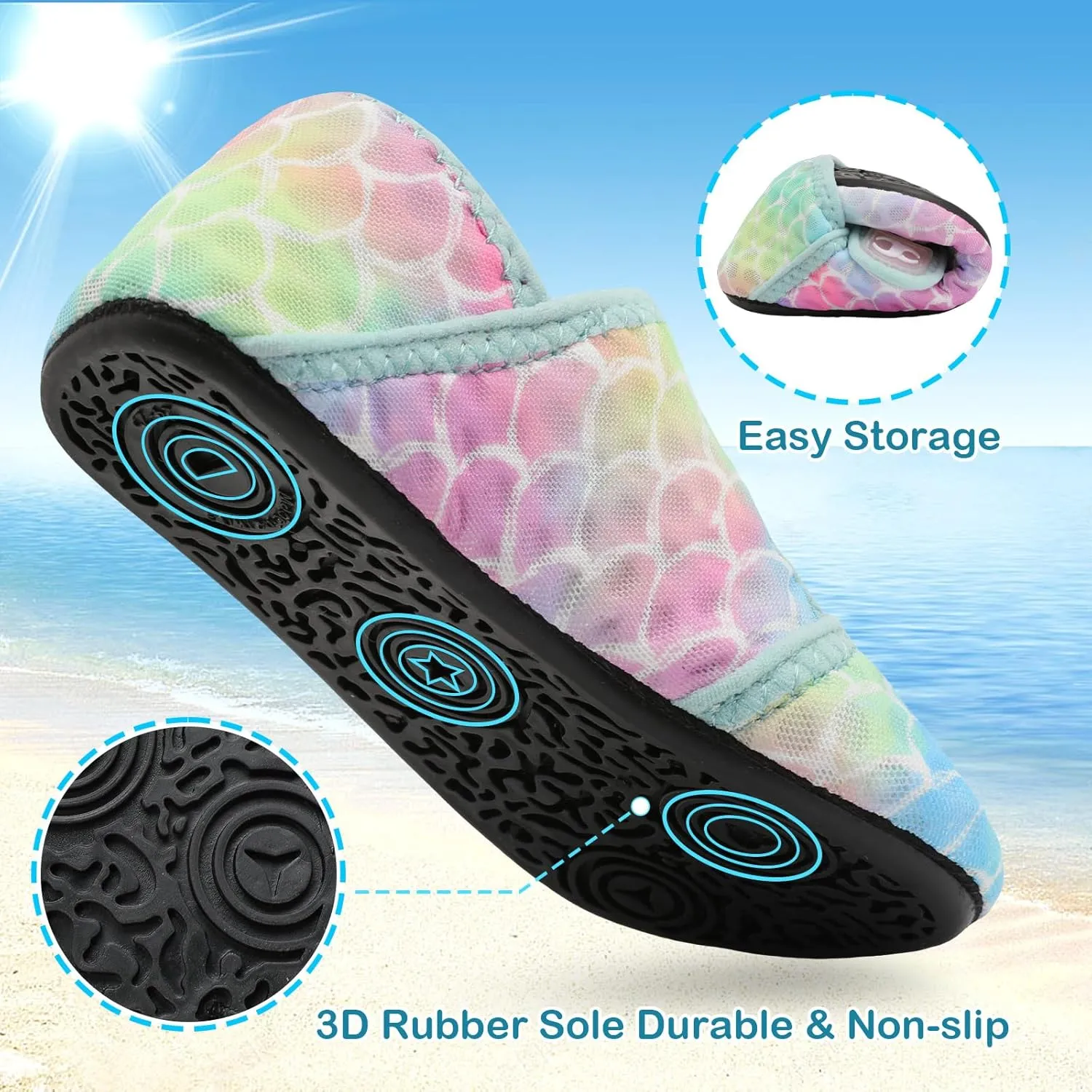 Toddler Water Shoes Baby Boy Girl Beach Swim Shoes Quick Dry Barefoot Socks Shoes Summer Slide Sandals