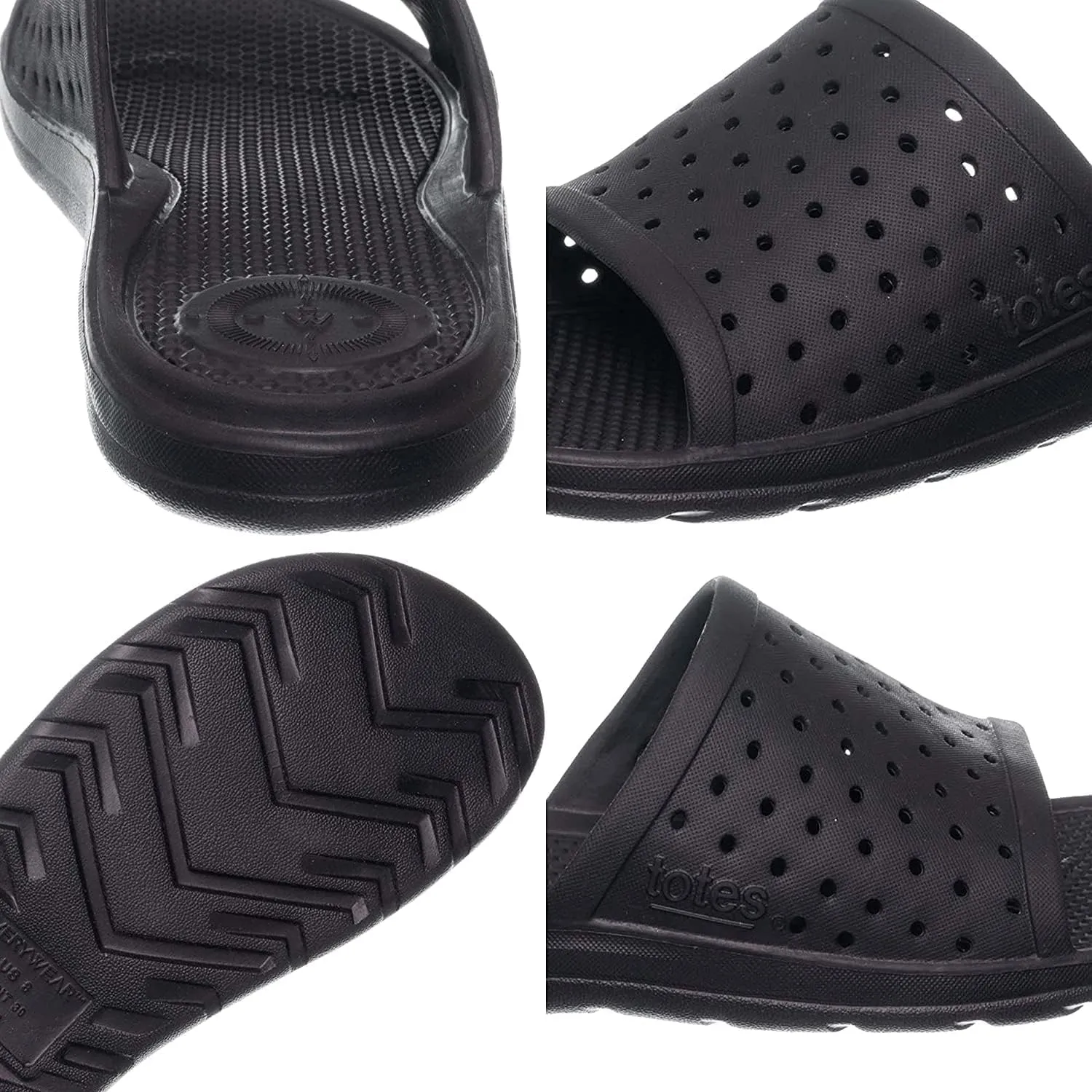 totes Women's Everywear Ara Slide: All-Day comfort in a Lightweight and Springy Sandal, Flexible Waterproof Contoured Footbed, Durable Scuff Resistants, Perfect for the Beach or Pool