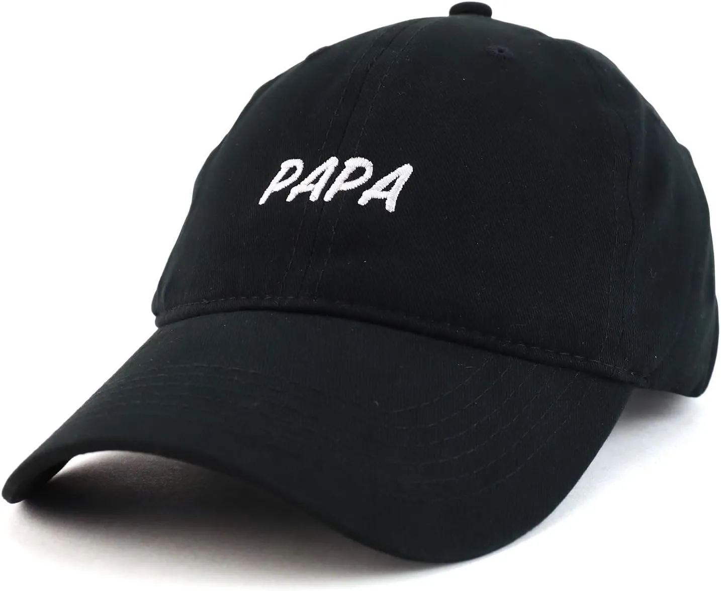 Trendy Apparel Shop Papa Embroidered Soft Crown 100% Brushed Cotton Cap