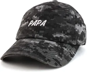 Trendy Apparel Shop Papa Embroidered Soft Crown 100% Brushed Cotton Cap