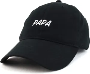 Trendy Apparel Shop Papa Embroidered Soft Crown 100% Brushed Cotton Cap