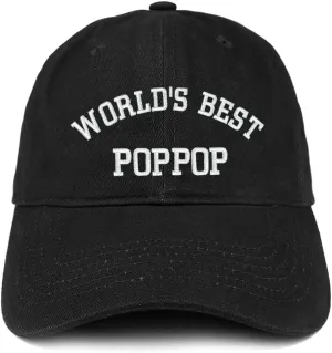 Trendy Apparel Shop World's Best Poppop Embroidered Low Profile Soft Cotton Baseball Cap