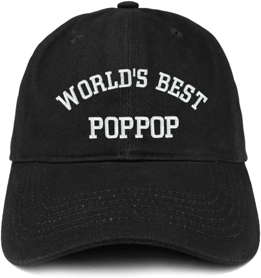 Trendy Apparel Shop World's Best Poppop Embroidered Low Profile Soft Cotton Baseball Cap