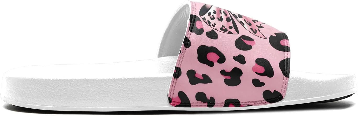 Trendy Preppy Aesthetic Slide Sandals for Women, Comfortable Stylish Bow Print Design Girls Beach Outdoor Slippers