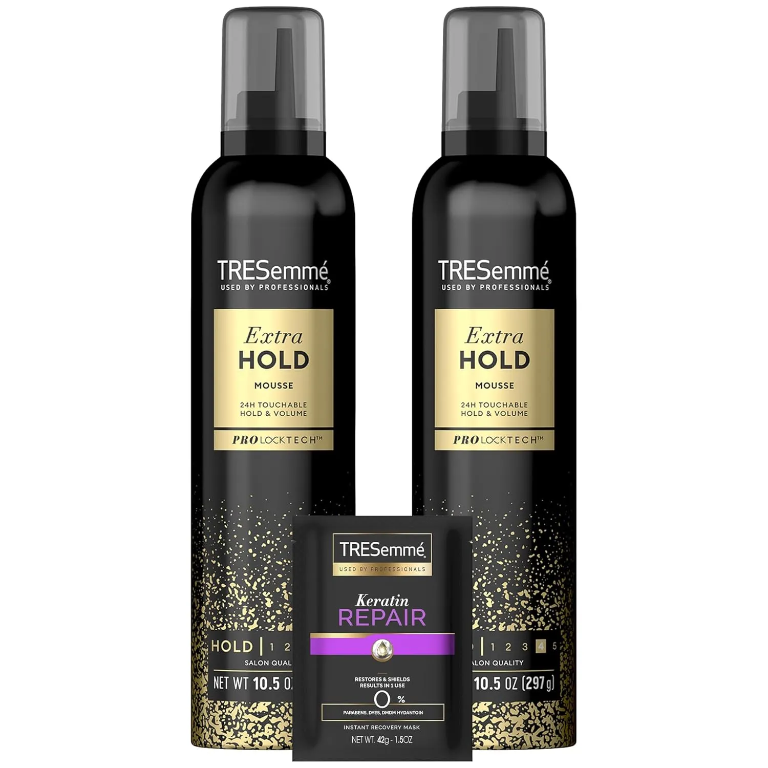 TRESemmé Volumizing Hair Mousse, Extra Hold, 2-Pack   Keratin Repair Mask – 24H Touchable Hold & Volume