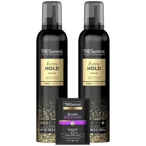 TRESemmé Volumizing Hair Mousse, Extra Hold, 2-Pack   Keratin Repair Mask – 24H Touchable Hold & Volume