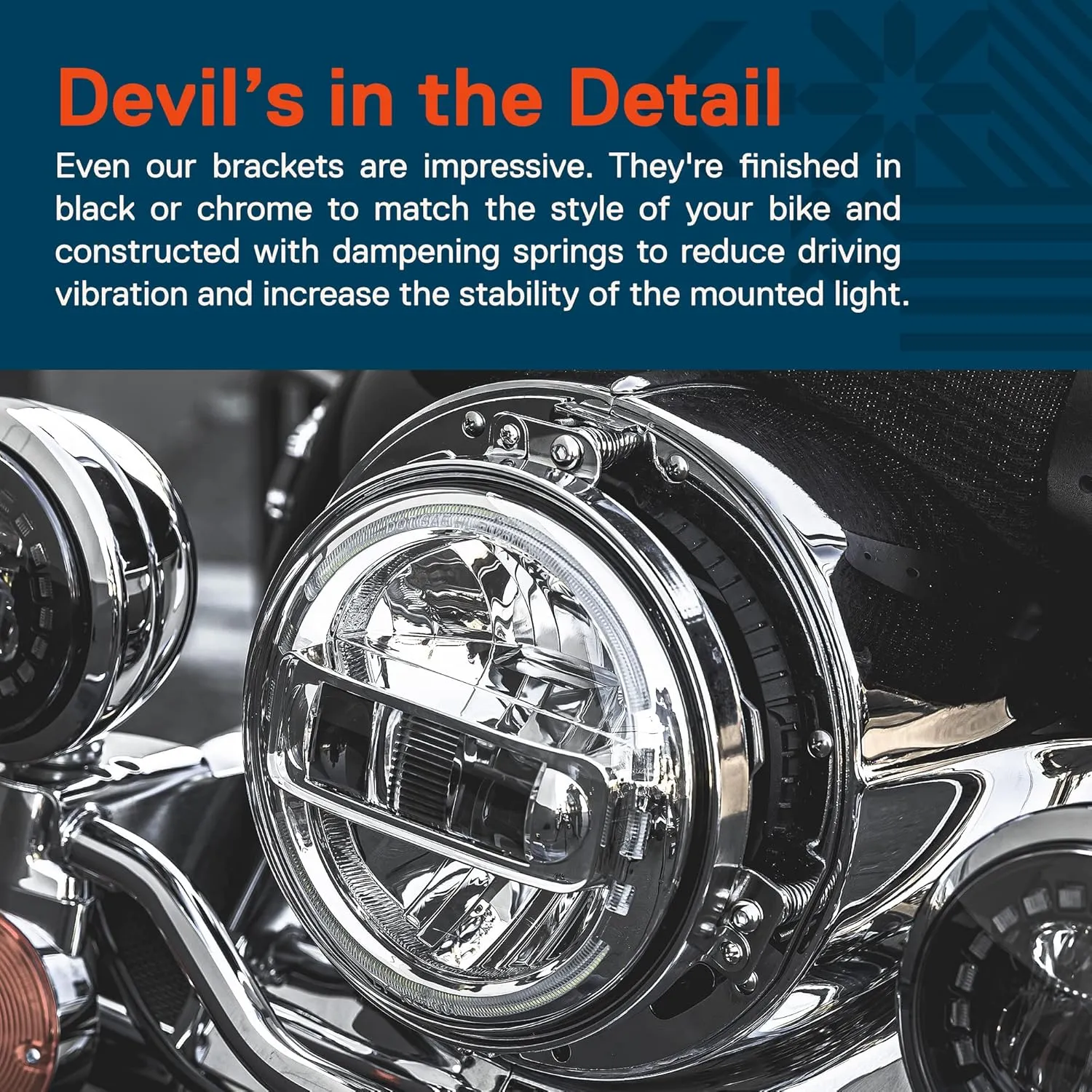 TRUE MODS 7" LED Headlight for Harley Davidson   Mounting Bracket [DOT Approved] [Chrome-Finish] [HALO DRL] [H4 Adapters] For Touring Dyna Electra Glide Road King Softail Fatboy Road Glide