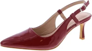 TruFox Women's Pointed Toe Kitten Heel Pumps Slingback Short Heel Slip On