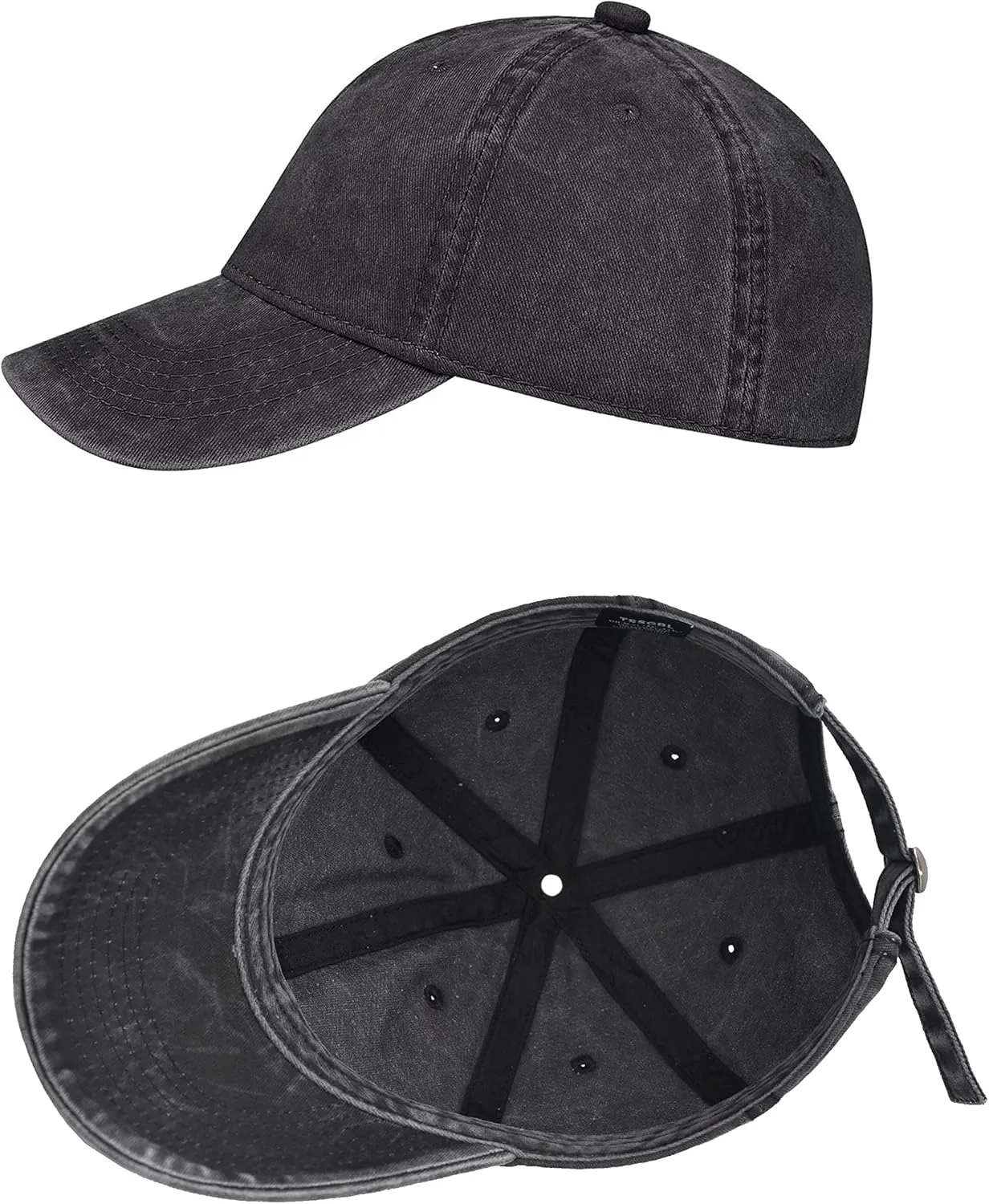 TSSGBL Vintage Cotton Washed Baseball Caps Unstructured Low Profile Adjustable Distressed Dad Hat for Men Women S-M-L-XXL