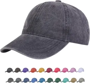 TSSGBL Vintage Cotton Washed Baseball Caps Unstructured Low Profile Adjustable Distressed Dad Hat for Men Women S-M-L-XXL