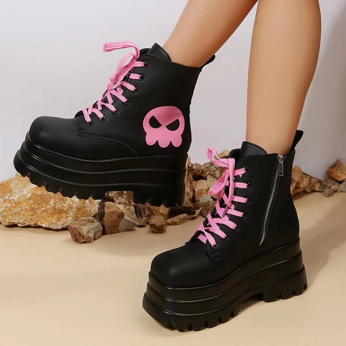 Ulalaza Women Mary Jane Dress Pumps Lolita Shoes Cute Platform Gothic Double Ankle Strap Round Toe Chunky Heel Uniform Pumps Shoes Perfect for School Party Business Work Dance Date Night Club