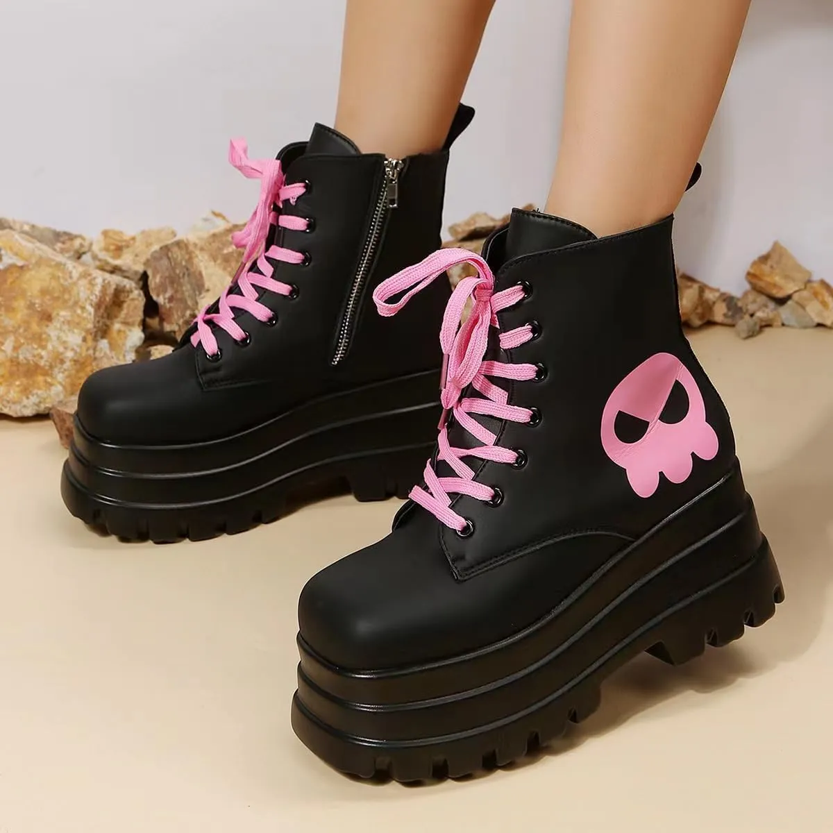 Ulalaza Women Mary Jane Dress Pumps Lolita Shoes Cute Platform Gothic Double Ankle Strap Round Toe Chunky Heel Uniform Pumps Shoes Perfect for School Party Business Work Dance Date Night Club