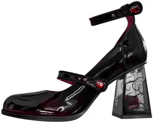 Ulalaza Womens Platform Mary Janes Dress Pumps Chunky Platform Shoes Patent Leather Gothic Lolita Sweet Toe Ankle