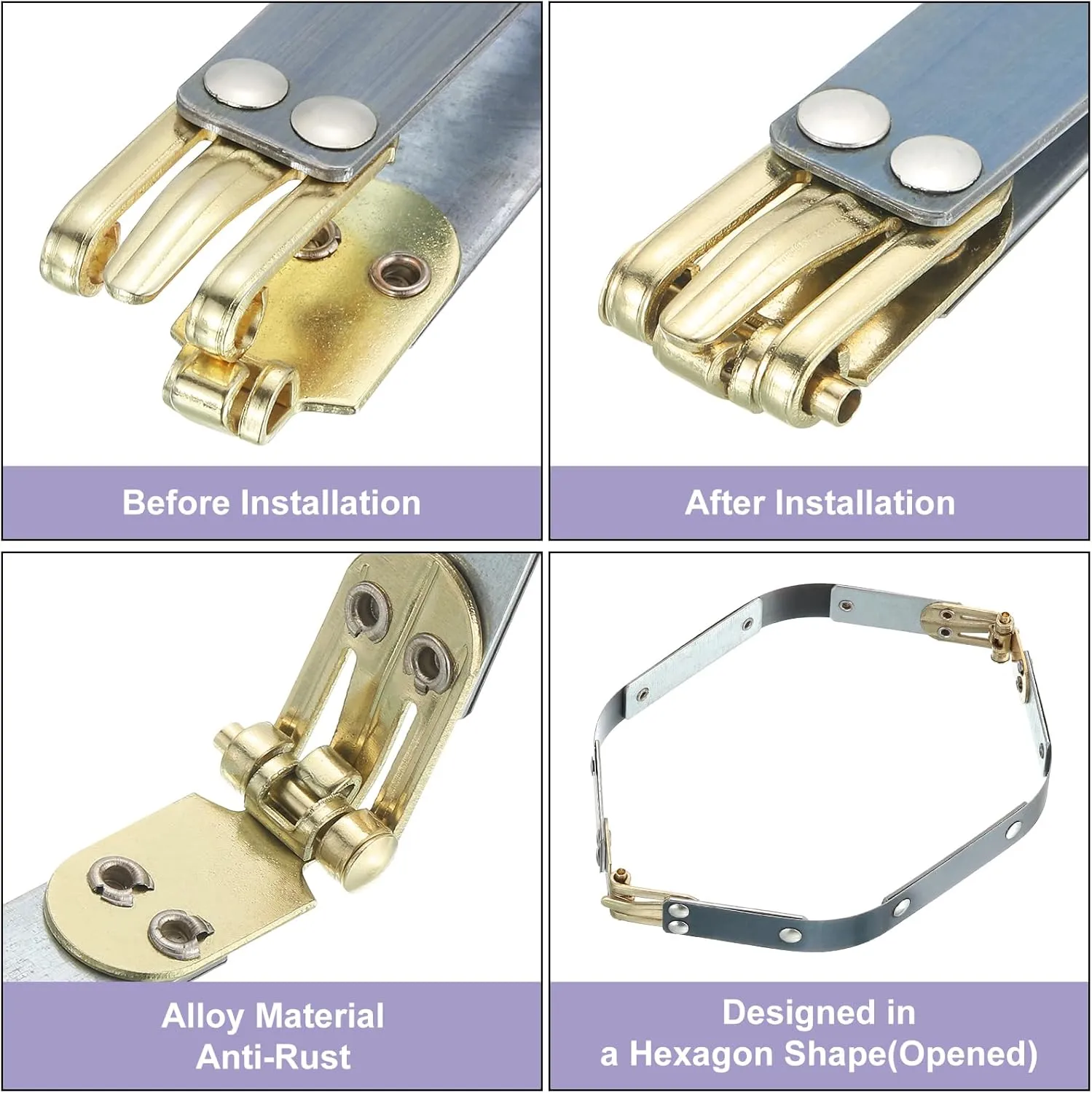 uxcell Metal Internal Flex Frames, 3 Pcs 8.27" x 0.55" Flex Frame Kiss Lock Clasp, Handbag Frame Hardware Accessories Bag Clip for DIY Clutch Coin Purse Handmade Sewing Making Craft
