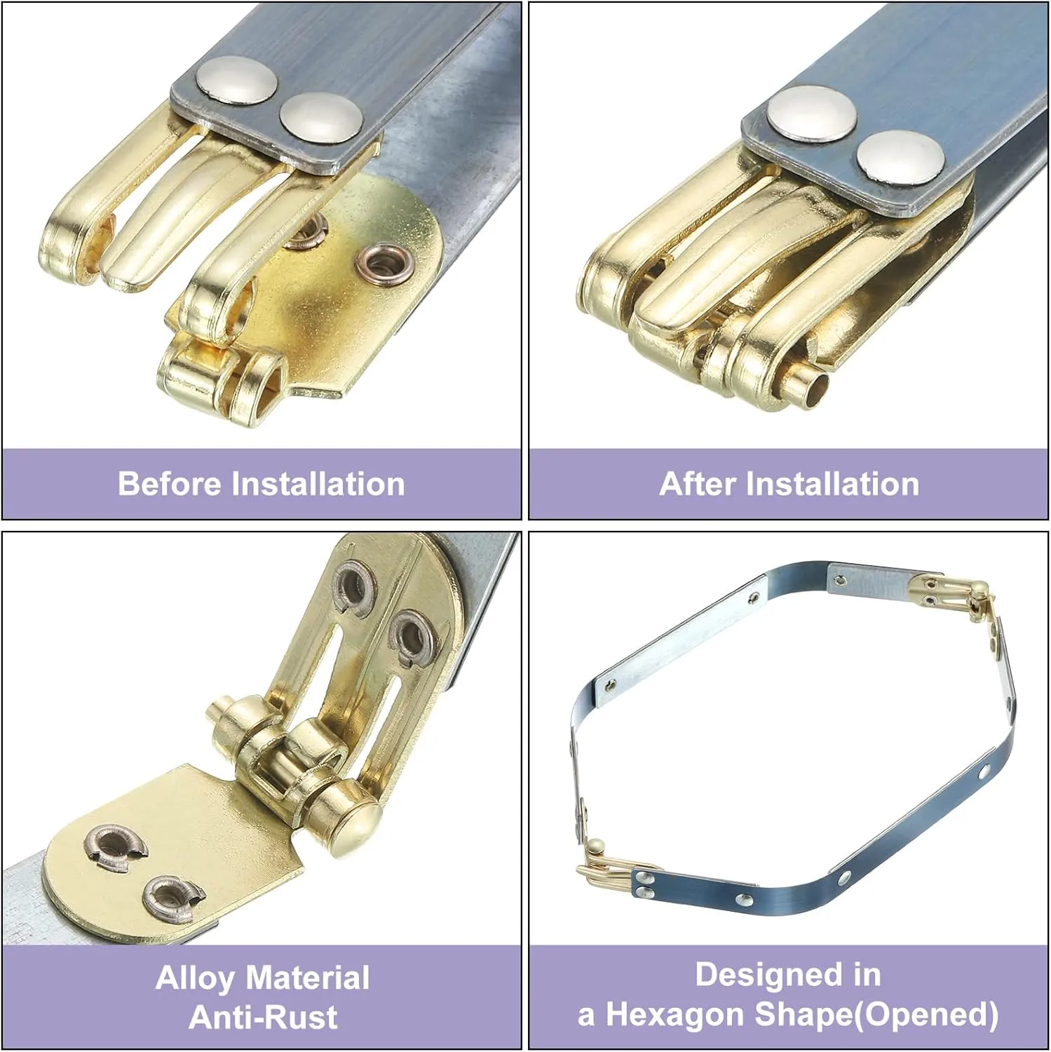uxcell Metal Internal Flex Frames, 3 Pcs 9.06" x 0.55" Flex Frame Kiss Lock Clasp, Handbag Frame Hardware Accessories Bag Clip for DIY Clutch Coin Purse Handmade Sewing Making Craft