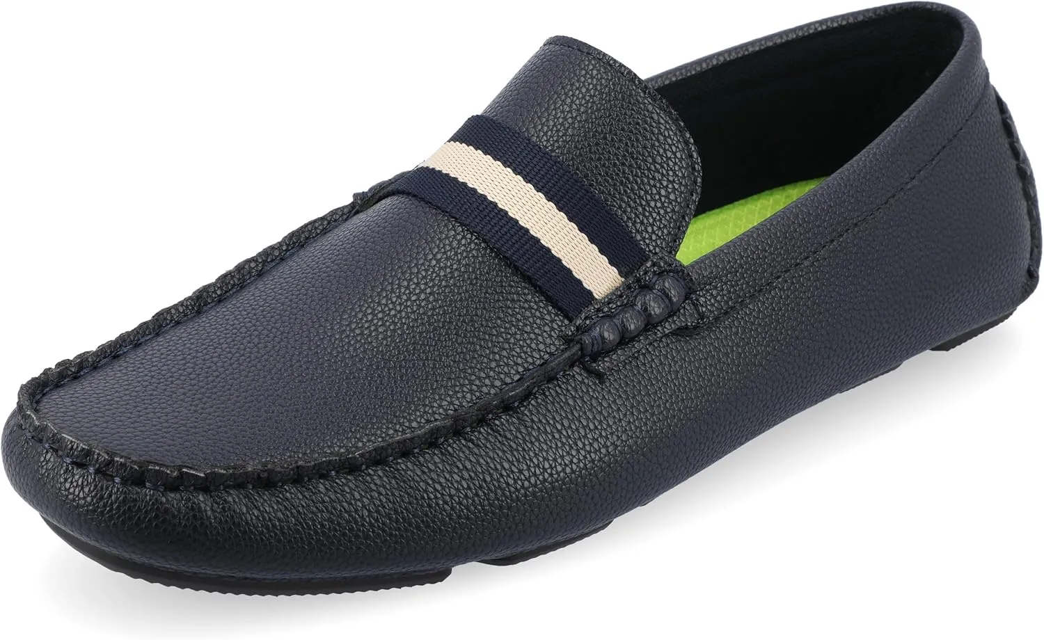 Vance Mens Griffin Slip-on Driving Loafer Grain Textured Tru Comfort Foam Square Toe Casual Dress Shoe