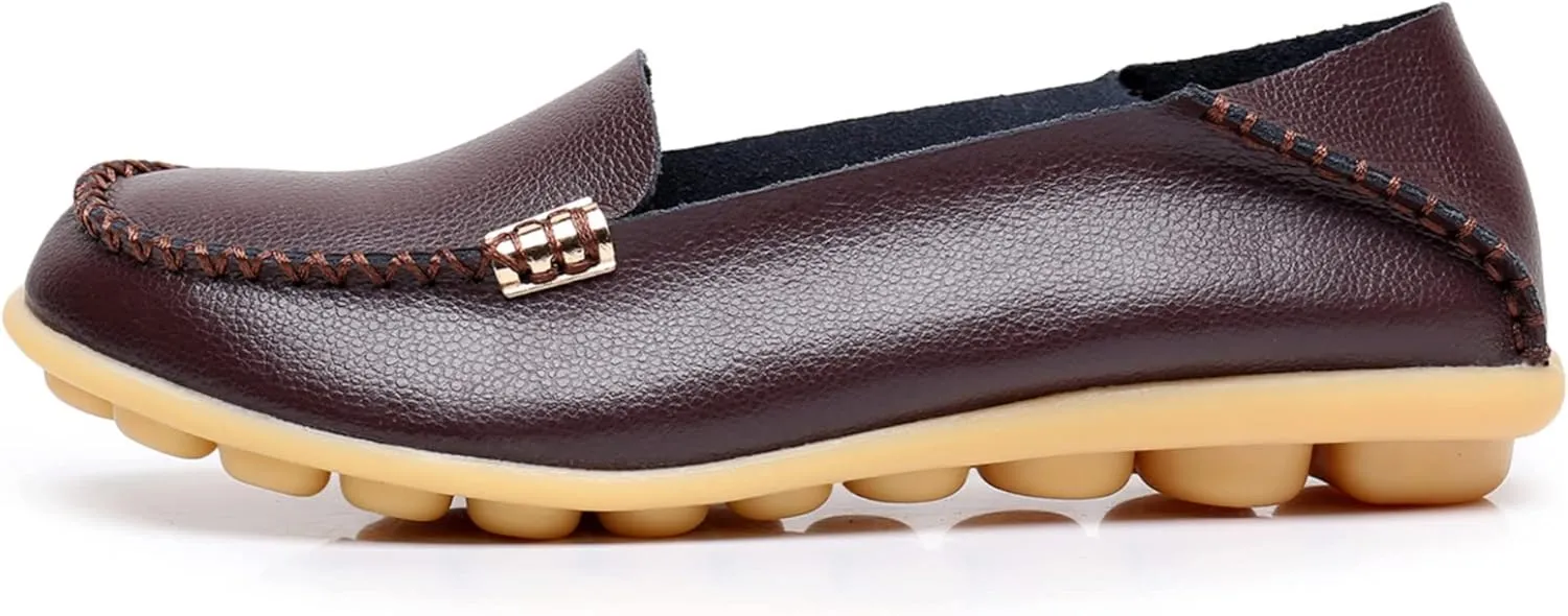VenusCelia Women's Natural 2 Comfort Walking Flat Loafer
