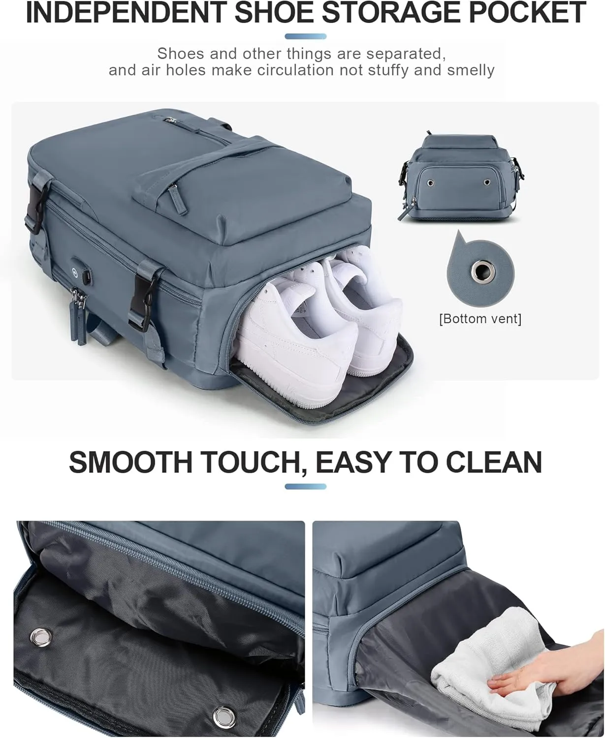 VGCUB Large Travel Backpack Bag for Women Men,Carry on Backpack,17 Inch Laptop Business Work Waterproof Backpack with Laptop Compartment,Person Item Flight Approved,Mochila de Viaje,Jewel Blue